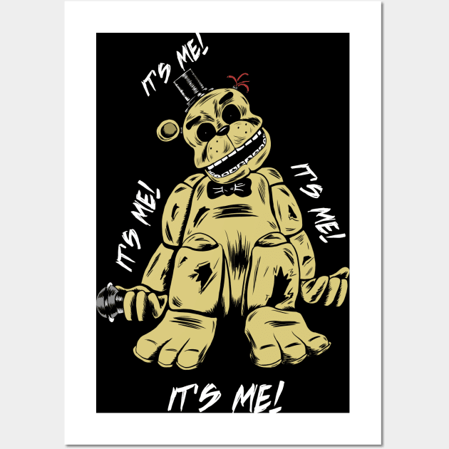 Golden Freddy Wall Art by Black Snow Comics